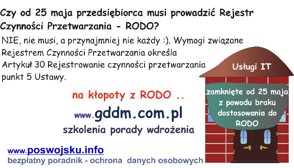 poswojsku.info bezpłatne szkolenia i porady RODO on-line